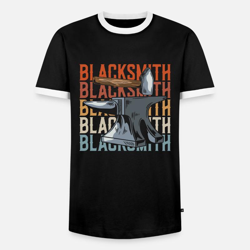 Blacksmith metalworker - Men's Ringer Shirt - black/white