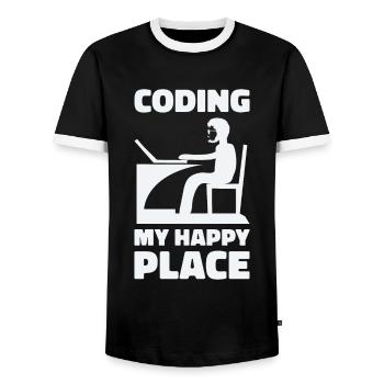 Programmer Computer Scientist Computer Nerd Gift - Men's Ringer Shirt - black/white - Front - AI Model Female 172 light (172cm) & AI Model Male 178 light (178cm)