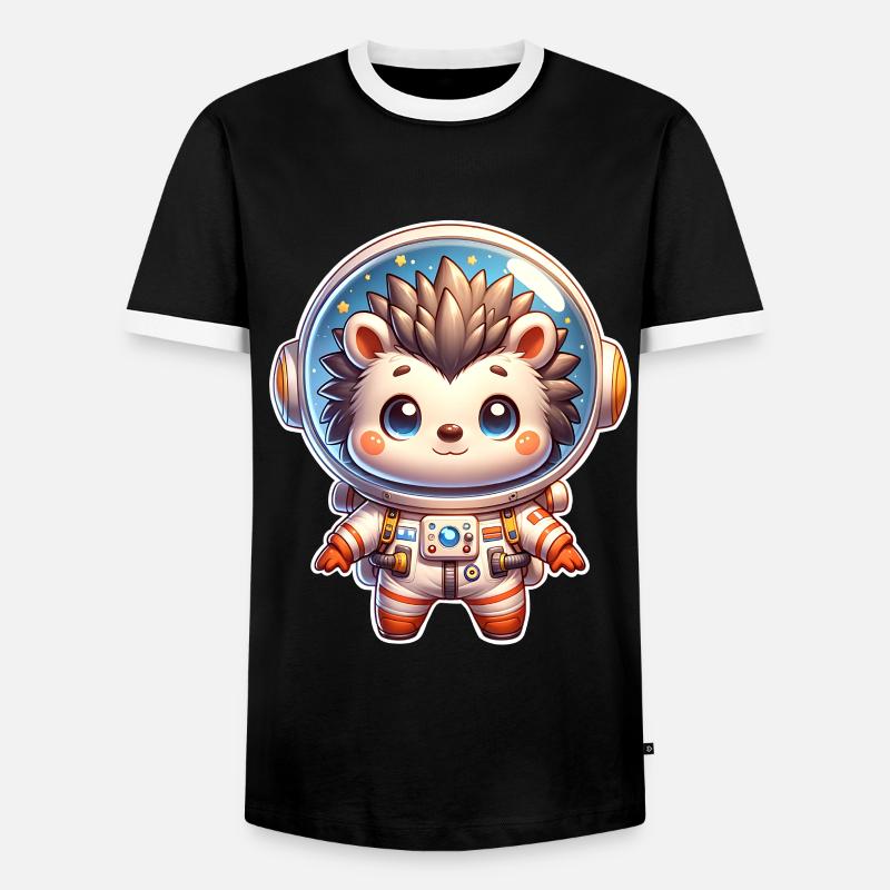 Igel Astronaut - Männer Kontrast-T-Shirt - Schwarz/Weiß