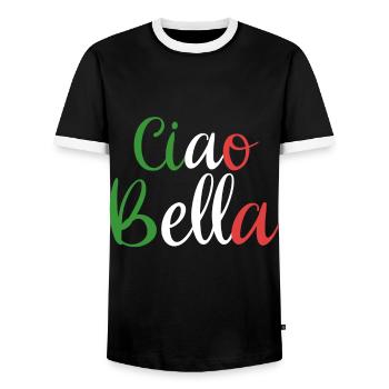 Ciao Bella - T-shirt contrasté Homme - noir/blanc - Devant - AI Model Female 172 light (172cm) & AI Model Male 178 light (178cm)
