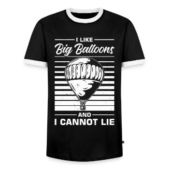 Witziger Heißluftballon Spruch - Männer Kontrast-T-Shirt - Schwarz/Weiß - Vorne - AI Model Female 172 light (172cm) & AI Model Male 178 light (178cm)