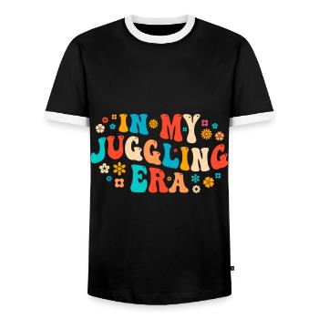 Witziger Jonglieren Spruch - Männer Kontrast-T-Shirt - Schwarz/Weiß - Vorne - AI Model Female 172 light (172cm) & AI Model Male 178 light (178cm)