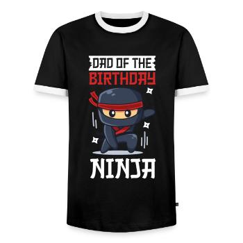 Ninja Dad Birthday Matching Family Ninja Warrior - Männer Kontrast-T-Shirt - Schwarz/Weiß - Vorne - AI Model Female 172 light (172cm) & AI Model Male 178 light (178cm)