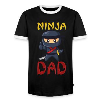 Ninja Dad Birthday Matching Family Ninja Warrior - Männer Kontrast-T-Shirt - Schwarz/Weiß - Vorne - AI Model Female 172 light (172cm) & AI Model Male 178 light (178cm)