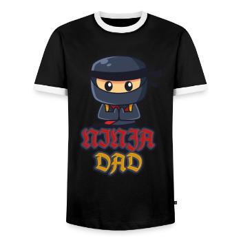 Ninja Dad Birthday Matching Family Ninja Warrior - Männer Kontrast-T-Shirt - Schwarz/Weiß - Vorne - AI Model Female 172 light (172cm) & AI Model Male 178 light (178cm)