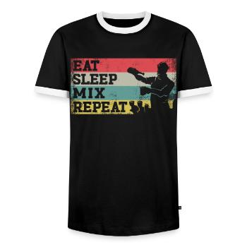 Barman Mixologue Rétro Vintage - T-shirt contrasté Homme - noir/blanc - Devant - AI Model Female 172 light (172cm) & AI Model Male 178 light (178cm)