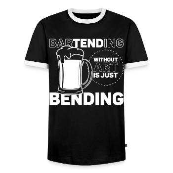 Bartender Mixologist Bartending - Männer Kontrast-T-Shirt - Schwarz/Weiß - Vorne - AI Model Female 172 light (172cm) & AI Model Male 178 light (178cm)