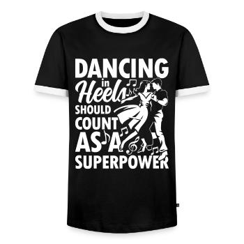 Tap Dance Tap Dancer Tanz Tänzer Stepptanz - Männer Kontrast-T-Shirt - Schwarz/Weiß - Vorne - AI Model Female 172 light (172cm) & AI Model Male 178 light (178cm)