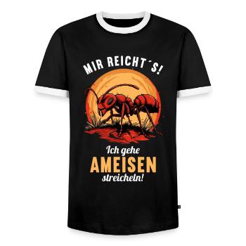 Ant Ameisen Ameise - Männer Kontrast-T-Shirt - Schwarz/Weiß - Vorne - AI Model Female 172 light (172cm) & AI Model Male 178 light (178cm)