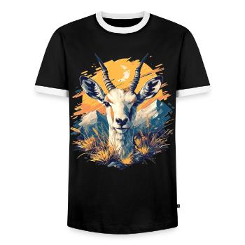 Antilope antilope antilope ouverte - T-shirt contrasté Homme - noir/blanc - Devant - AI Model Female 172 light (172cm) & AI Model Male 178 light (178cm)