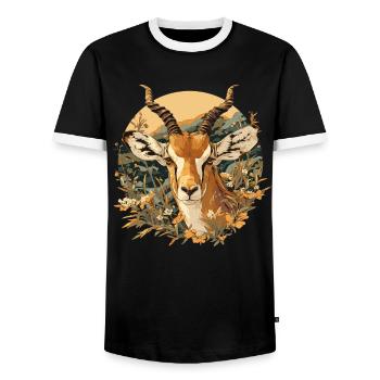 Antilope antilope antilope ouverte - T-shirt contrasté Homme - noir/blanc - Devant - AI Model Female 172 light (172cm) & AI Model Male 178 light (178cm)