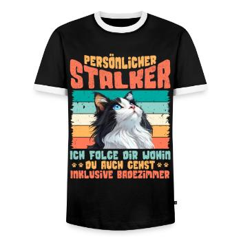 Turc Van PERSONAL STALKER JE TE SUIS Drôle - T-shirt contrasté Homme - noir/blanc - Devant - AI Model Female 172 light (172cm) & AI Model Male 178 light (178cm)
