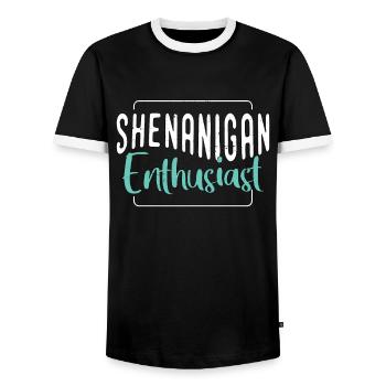 Events Coordinator Shenanigan Enthusiast Organizer - Männer Kontrast-T-Shirt - Schwarz/Weiß - Vorne - AI Model Female 172 light (172cm) & AI Model Male 178 light (178cm)