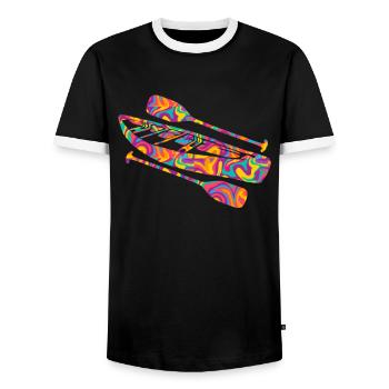 Canoe - Men's Ringer Shirt - black/white - Front - AI Model Female 172 light (172cm) & AI Model Male 178 light (178cm)