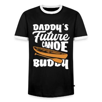 Papas Zukünftiger Kanu Freund Kinder Kind - Männer Kontrast-T-Shirt - Schwarz/Weiß - Vorne - AI Model Female 172 light (172cm) & AI Model Male 178 light (178cm)