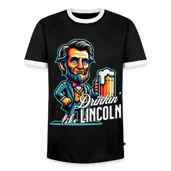 Boire comme Lincoln Design vintage rétro - T-shirt contrasté Homme - noir/blanc - Devant - AI Model Female 172 light (172cm) & AI Model Male 178 light (178cm)
