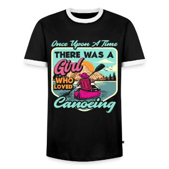 Girl That Canoe Loves Canoe - Men's Ringer Shirt - black/white - Front - AI Model Female 172 light (172cm) & AI Model Male 178 light (178cm)