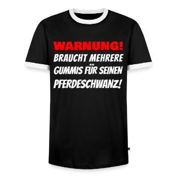 Lustiger Spruch Mallorca Urlaub Party Feiern - Männer Kontrast-T-Shirt - Schwarz/Weiß - Vorne - AI Model Female 172 light (172cm) & AI Model Male 178 light (178cm)