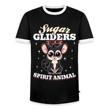 Funny Sugar Glider Animal Sugar Gliders - Männer Kontrast-T-Shirt - Schwarz/Weiß - Vorne - AI Model Female 172 light (172cm) & AI Model Male 178 light (178cm)