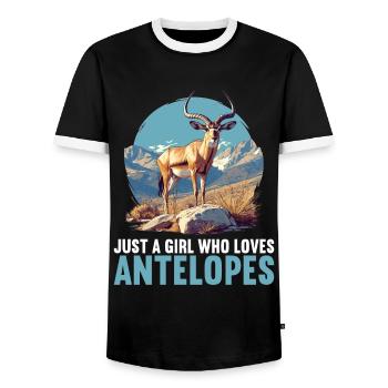 Antilope Antilope ouverte - T-shirt contrasté Homme - noir/blanc - Devant - AI Model Female 172 light (172cm) & AI Model Male 178 light (178cm)