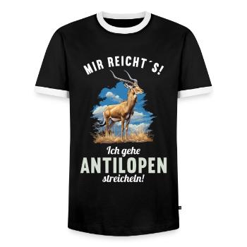 Antelope Antilopen Antilope - Men's Ringer Shirt - black/white - Front - AI Model Female 172 light (172cm) & AI Model Male 178 light (178cm)