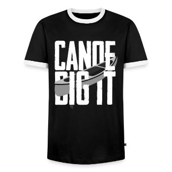 Canoe Water Sports Rowing Paddle - Men's Ringer Shirt - black/white - Front - AI Model Female 172 light (172cm) & AI Model Male 178 light (178cm)
