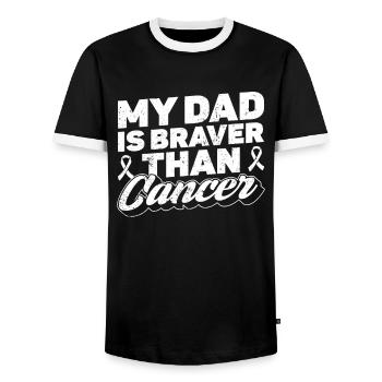 Lung Cancer Awareness Month White Ribbon - Men's Ringer Shirt - black/white - Front - AI Model Female 172 light (172cm) & AI Model Male 178 light (178cm)
