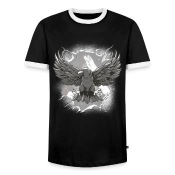 Halloween Krähe Krähen Rabe Raben okkult Vögel - Männer Kontrast-T-Shirt - Schwarz/Weiß - Vorne - AI Model Female 172 light (172cm) & AI Model Male 178 light (178cm)