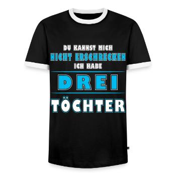 Ich habe drei Töchter - Vater und Tochter - Männer Kontrast-T-Shirt - Schwarz/Weiß - Vorne - AI Model Female 172 light (172cm) & AI Model Male 178 light (178cm)