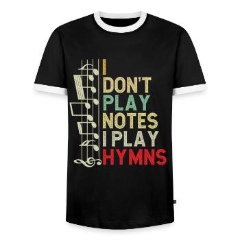 Klavier Christliche Musik Jesus Pianist Gott - Männer Kontrast-T-Shirt - Schwarz/Weiß - Vorne - AI Model Female 172 light (172cm) & AI Model Male 178 light (178cm)