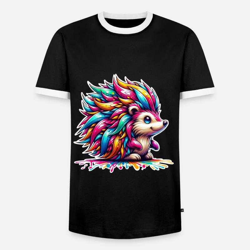 Igel Bunt - Männer Kontrast-T-Shirt - Schwarz/Weiß