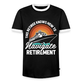 Retraite de Cruise - T-shirt contrasté Homme - noir/blanc - Devant - AI Model Female 172 light (172cm) & AI Model Male 178 light (178cm)