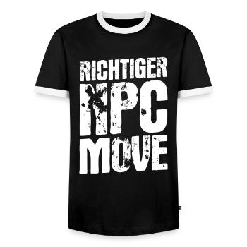 Mouvement de PNJ approprié – Humour et style du joueur - T-shirt contrasté Homme - noir/blanc - Devant - AI Model Female 172 light (172cm) & AI Model Male 178 light (178cm)