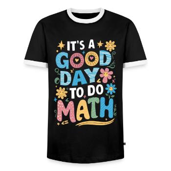 It's a good day for math teachers - Men's Ringer Shirt - black/white - Front - AI Model Female 172 light (172cm) & AI Model Male 178 light (178cm)
