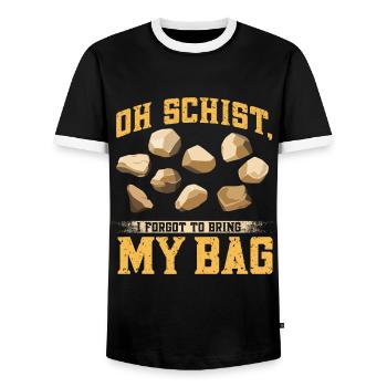 Rock Hunting Mineral Hunter - Men's Ringer Shirt - black/white - Front - AI Model Female 172 light (172cm) & AI Model Male 178 light (178cm)