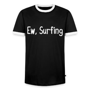 Ew, Surfing - Men's Ringer Shirt - black/white - Front - AI Model Female 172 light (172cm) & AI Model Male 178 light (178cm)