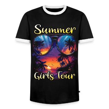 Summer Girls Tour - Men's Ringer Shirt - black/white - Front - AI Model Female 172 light (172cm) & AI Model Male 178 light (178cm)