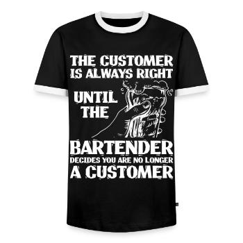 Bartender Mixologist The Customer - Männer Kontrast-T-Shirt - Schwarz/Weiß - Vorne - AI Model Female 172 light (172cm) & AI Model Male 178 light (178cm)