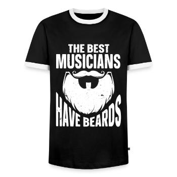 Citation à barbe Hommes barbus - T-shirt contrasté Homme - noir/blanc - Devant - AI Model Female 172 light (172cm) & AI Model Male 178 light (178cm)