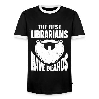 Citation à barbe Hommes barbus - T-shirt contrasté Homme - noir/blanc - Devant - AI Model Female 172 light (172cm) & AI Model Male 178 light (178cm)