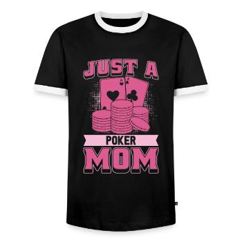 Poker Just A Poker Mom - Männer Kontrast-T-Shirt - Schwarz/Weiß - Vorne - AI Model Female 172 light (172cm) & AI Model Male 178 light (178cm)