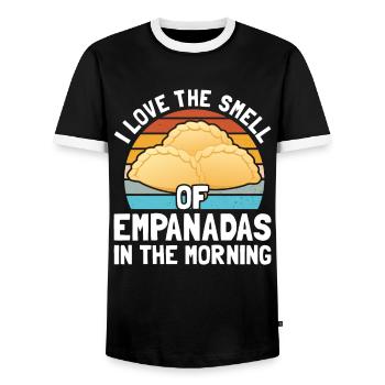 Empanada Spanish Dumpling Mexican - Men's Ringer Shirt - black/white - Front - AI Model Female 172 light (172cm) & AI Model Male 178 light (178cm)