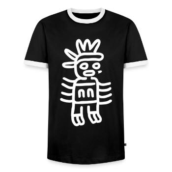 Aztekischer Gott Alte Mythologie Quetzalcoatl - Männer Kontrast-T-Shirt - Schwarz/Weiß - Vorne - AI Model Female 172 light (172cm) & AI Model Male 178 light (178cm)