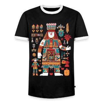 Itzamna Maya God Mythologie maya - T-shirt contrasté Homme - noir/blanc - Devant - AI Model Female 172 light (172cm) & AI Model Male 178 light (178cm)