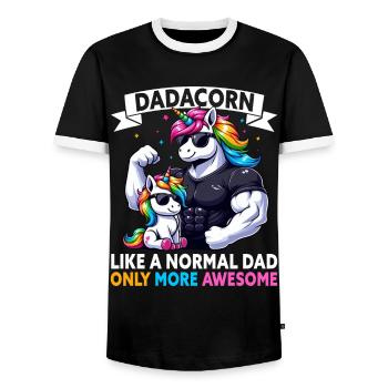 Dadacorn Unicorn Dad Dad Father's Day Daughter - Men's Ringer Shirt - black/white - Front - AI Model Female 172 light (172cm) & AI Model Male 178 light (178cm)