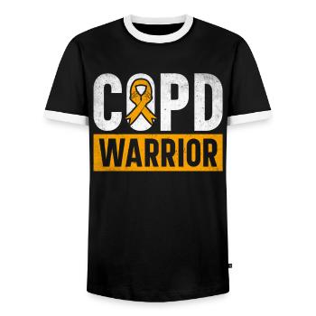 COPD Awareness Lungenkrankheit COPD Krieger - Männer Kontrast-T-Shirt - Schwarz/Weiß - Vorne - AI Model Female 172 light (172cm) & AI Model Male 178 light (178cm)