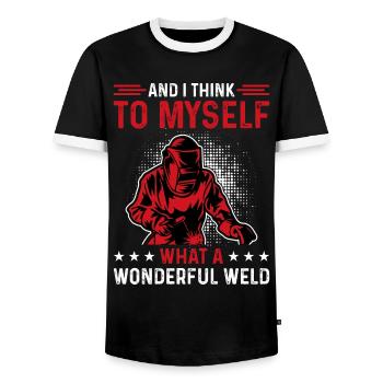 Schweißer Sagt Lustiges Schweißen Boilermaker Schweißer - Männer Kontrast-T-Shirt - Schwarz/Weiß - Vorne - AI Model Female 172 light (172cm) & AI Model Male 178 light (178cm)