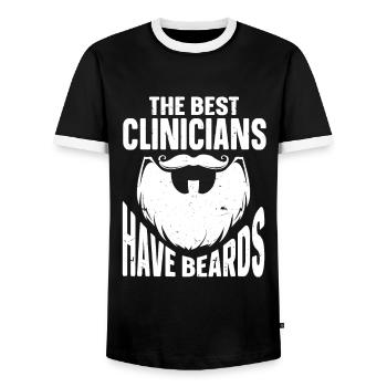 Beard Quote Bearded Men - Men's Ringer Shirt - black/white - Front - AI Model Female 172 light (172cm) & AI Model Male 178 light (178cm)