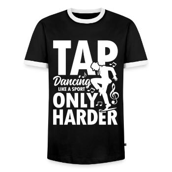 Tap Dancing Like A Sport Only Harder - Männer Kontrast-T-Shirt - Schwarz/Weiß - Vorne - AI Model Female 172 light (172cm) & AI Model Male 178 light (178cm)