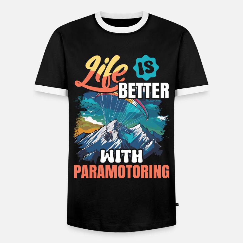 Flugschirm motorschirm paramotoring - Männer Kontrast-T-Shirt - Schwarz/Weiß
